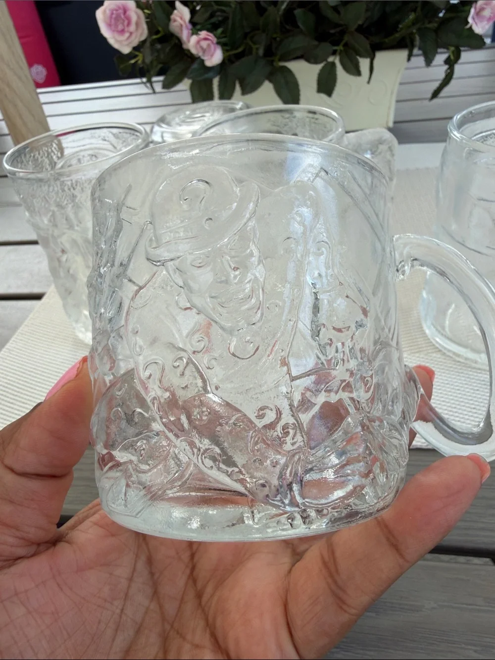 1995 McDonald’s BATMAN FOREVER DC COMICS thick glass set of 5 glass cups